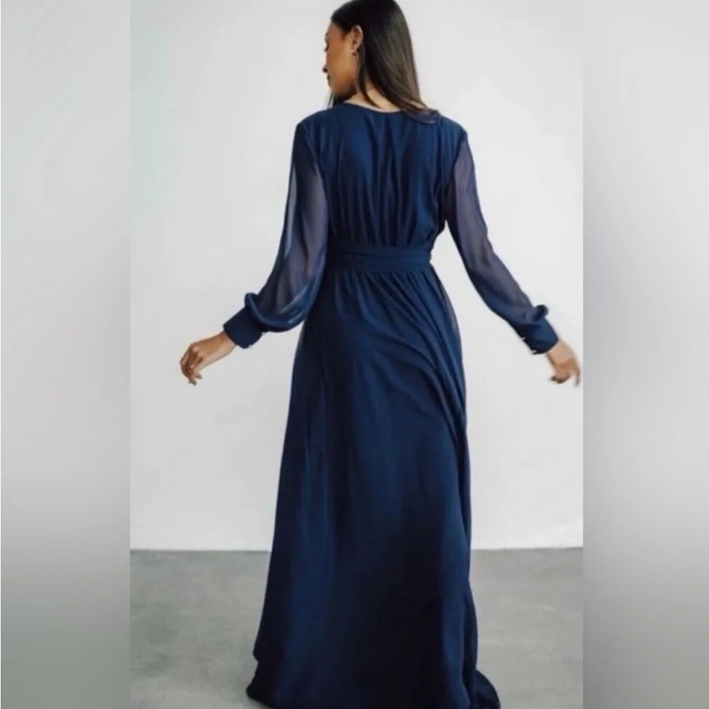 Baltic Born Lydia Navy Long Sheer Sleeve Maxi Dress Size XXXL - Picture 3 of 8